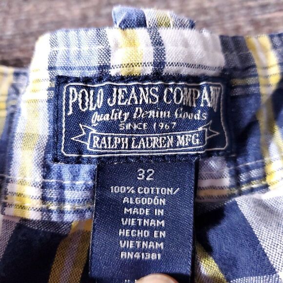 Polo Jeans Ralph Lauren Blue Patterned Cargo Short - Picture 3 of 5